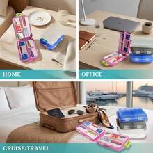 Portable 7 Day Pill Organizer With 161 Medicine Labels, Mini Travel Daily Pill Case, Medication Storage Box - View 4