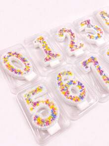 馬卡龍波點數字蠟燭 0-9 生日派對週年慶蛋糕裝飾蠟燭 - 查看 8
