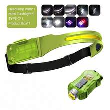 1PC USB Rechargeable LED Sensor Headlamp, Headlight Head Work Light, Waterproof Headlamp For Fishing Camping Lantern - Multicolor - View 9