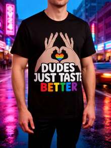 Camiseta de manga corta con cuello redondo para hombre, camiseta Rainbow Pride - una camiseta de cuello redondo con diseños creativos y patrones de colores vibrantes, adecuada para todas las estaciones. - Negro - Ver 7
