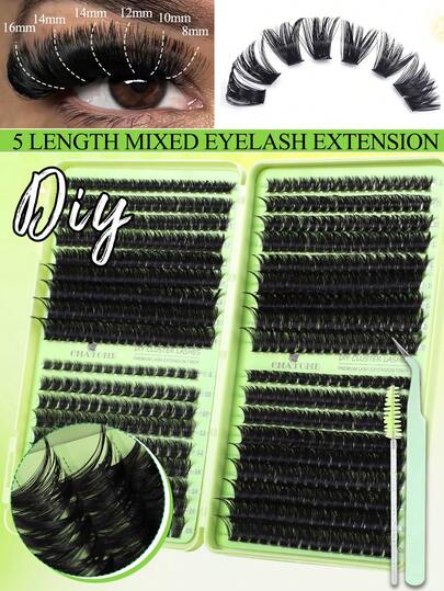 800//640/621/160 Stücke künstliche Wimpern. D-Krümmung: 10D + 20D + 30D + 40D/50D + 60D + 80D + 100D/80D + 100D + 120D + 150D - handgefertigte künstliche Wimpern, hochwertige D-Krümmung, natürliche Krümmung, personalisiertes Wimpernset - wiederverwendbar, leicht und einfach zu verwendende Wimpern, Wimpernverlängerungen, natürliche Wimpern, Wimpernverlängerungen für große Augen, Wimpernset