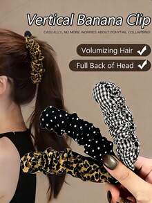 3件套时尚豹纹、格子、波点发夹 - 彩色 - 查看 1