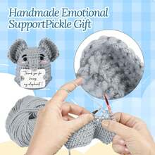 1件精美钩织小象 - 鼓舞人心的动物礼物，手工钩织玩偶，激励人心的礼物，适合送给女性、男性、朋友和同事 - 彩色 - 查看 2