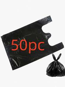 100 túi rác loại dày, cỡ lớn màu đen, chống rò rỉ, chịu tải cao, bền chắc, thích hợp cho nhà bếp, phòng khách, phòng ngủ, phòng tắm, văn phòng (có các tùy chọn 5/50/100 túi) - A - Xem 11