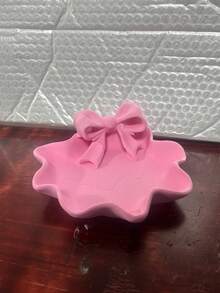 3件套可爱蝴蝶结首饰托盘套装 - 三件套化妆品收纳盒，适用于戒指、耳环和项链，少女风饰品碟 - 彩色 - 查看 7