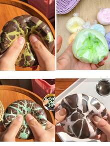 1个手工薄荷黑巧克力挤压式减压蜡球，酥脆可口，男女皆宜，派对礼品，完美礼物 - 多色隨機 - 查看 6