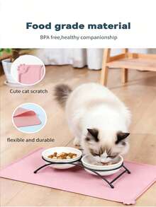 1 件 19*12 英寸硅胶宠物餐垫/防滑碗垫，可有效防止食物掉落和水洒在地上，宠物进食时不会受到干扰。硅胶垫。 - 查看 3