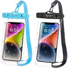 Waterproof Pe Pouch Bag - 7.5in Waterproof Pe Case For Beach Travel Must Haves, IPX8 Underwater Holder With Lanyard For IPe 16 15 Pro Max Galax24+ 23 Pixel 8a, Cruise Essentials,44289559 - Màu xanh lam - Xem 1