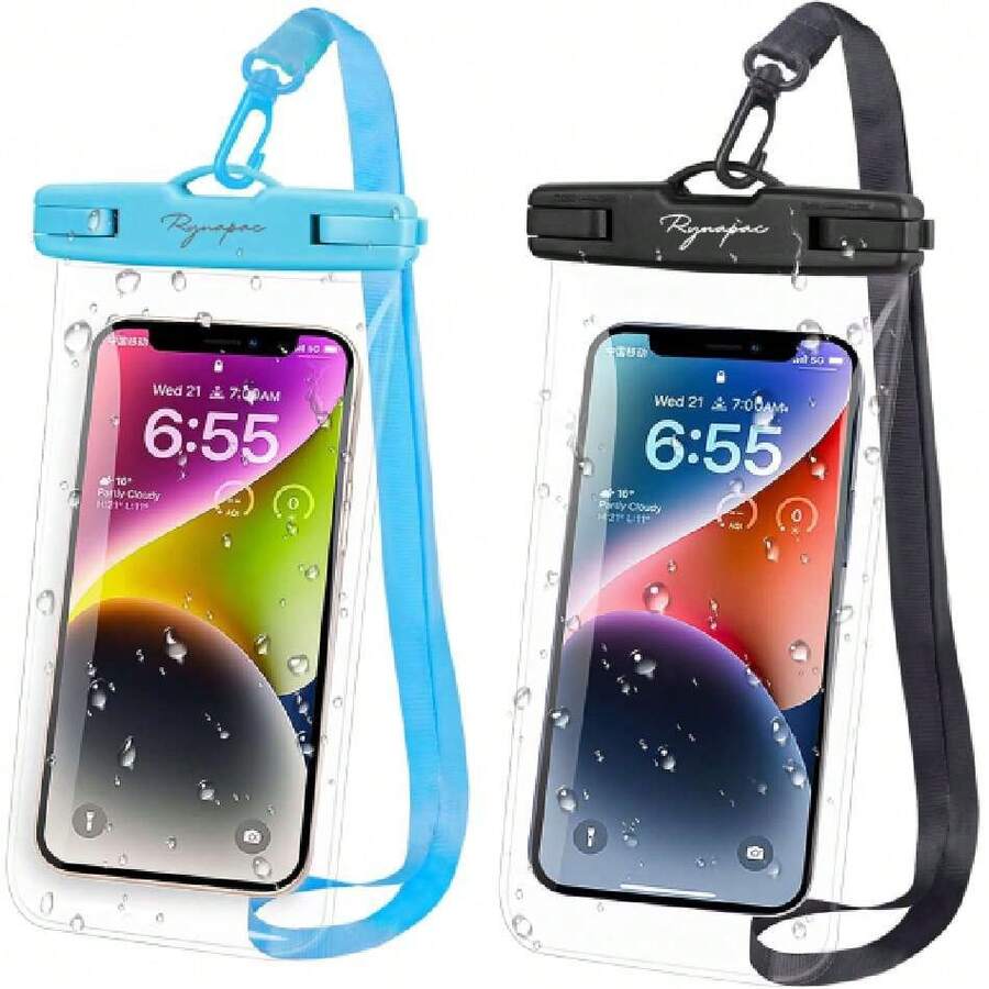 Waterproof Pe Pouch Bag - 7.5in Waterproof Pe Case For Beach Travel Must Haves, IPX8 Underwater Holder With Lanyard For IPe 16 15 Pro Max Galax24+ 23 Pixel 8a, Cruise Essentials,44289559 - Màu xanh lam - Xem 1