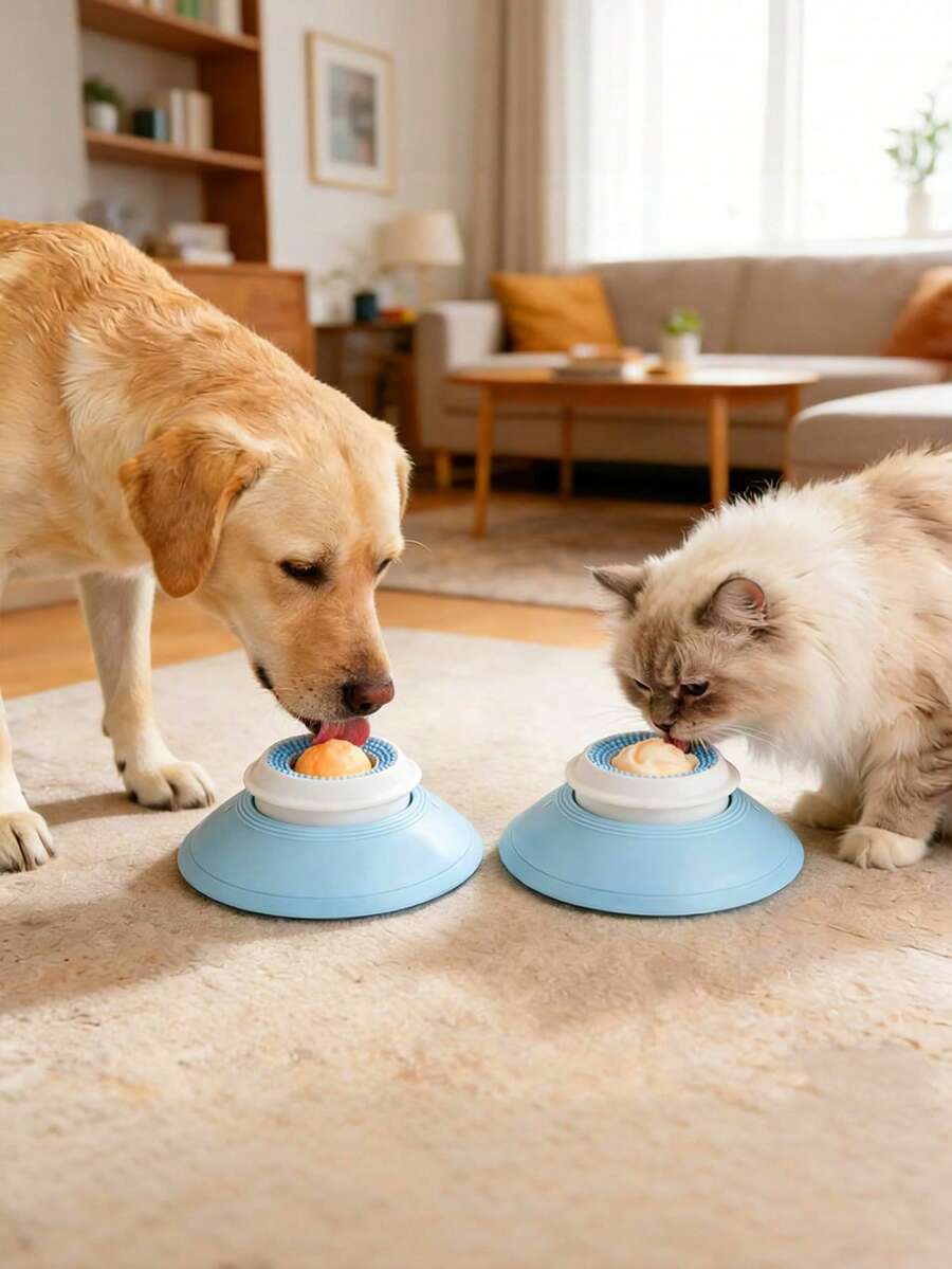 1pc Pet Food Hiding Toy, Interesting Licking Toy, Cat & Dog Feeding Bowl, Self-Entertainment & Interactive Device, Anti-Spill Slow Feeder - Multicolor - View 1
