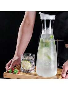 1000/1400/1600毫升透明亚克力果汁冷水瓶大容量咖啡牛奶壶耐热水壶饮水器具 - 彩色 - 查看 6