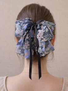 Elegant Double-Sided Bow Bubble Hair Clip, Fluffy Net Design To Add Volume, Princess Fugitive Hairstyle, Polyester(Polyester)&Acrylic Hair Clip, New Seasonal Design Claw Clips Hair Claws Hair Barrettes, School Stuff, College, Bows, Cute, Hair Accessories, Head Accessories, Hairpin - Black - View 14