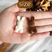 10件套大号植绒亚克力兔子组合，单面植绒亚克力材质，植绒动物珠子，DIY发夹/发带/发饰，手机壳DIY材料，复活节礼物，节日用品，理想礼品 - 彩色 - 查看 7
