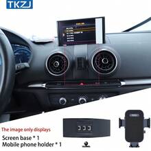 TKZJ Giá đỡ điện thoại trên xe hơi bằng sợi carbon có thể điều chỉnh, đế cố định, phụ kiện đặc biệt phù hợp với Audi A3 S3 8V 2014-2020, giá đỡ chắc chắn trên bảng điều khiển, quà tặng mùa xuân và kỷ niệm. - màu đen - Xem 7