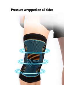 1 pieza Rodillera deportiva de compresión, elástica transpirable y antideslizante resistente al sudor para bádminton, ciclismo, senderismo, correr - Multicolor - Ver 6