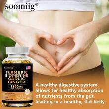 Turmeric Alkaloid Capsules, Suitable For Both Men And Women, Support Joint And Digestive Health. Each Serving Contains 2360 Mg Of Curcumin And Is Fortified With Black Pepper, Garlic, And Ginger - 120 Capsules Per Serving. - 1瓶 - 查看 6