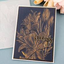 Plantilla de relieve en 3D con flores degradadas, para hacer álbumes de fotos, tarjetas y carpetas de artesanía con textura en 3D, ideal para entusiastas de la manualidad - Multicolor - Ver 8