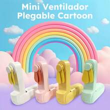 Nuevo Portable Pequeño Ventilador Portable Creativo Mini Tres Velocidad Ajustable Color Sólido Carga Pequeño Ventilador - Portátil - Blanco - Ver 4