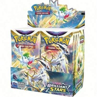 pokemon 360pcs/Box Trading Card Game, 10pcs/Pack, Sword & Shield Series - Brilliant Stars Expansion Pack, Collectible Cards, Rare Cards, Card Battle, Tabletop Game, Holiday Gift, Party Favor, Christmas Gift, Gift For Kids