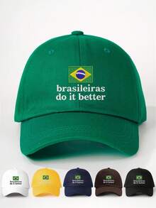 Mũ lưỡi trai nữ thêu họa tiết Brasileira, có thể điều chỉnh, kiểu dáng casual, thích hợp cho mùa xuân, mùa thu, du lịch, bãi biển, kỳ nghỉ. Mũ chống nắng phong cách Y2K, mùa hè, ngày lễ, lễ hội. - nghề thêu - Xem 10