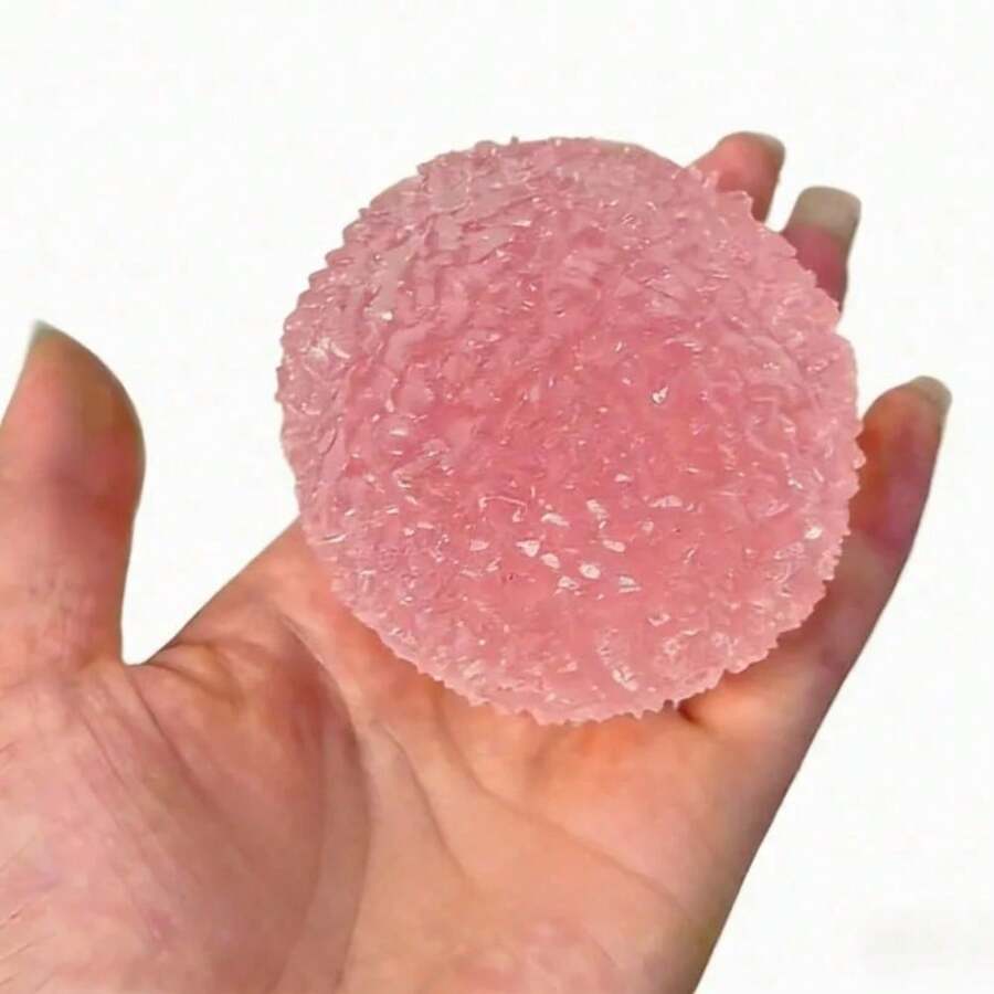 Squishy Ice Ball Maltose Fidgets Toy Super Soft Pink Mochi Slow-Rebound Squeeze Toy Anti-Stress Toy For Adults Hand Exercise - 粉色 - 查看 1