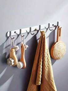 1pc 304 Stainless Steel Wall Mounted Clothes Hanger Hook, Suitable For Kitchen, Bathroom, Coats, Towel Hooks, Bathroom Towel And Kitchen Utensil Hooks - Multicolor - View 2
