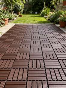 1/2/4pcs Garden Flooring, 30cm*30cm, Interlocking Stripe Pattern Tiles, Suitable For Decorating Pool, Balcony, Garden, Corridor, Water-Permeable - Vertical Stripes - View 5