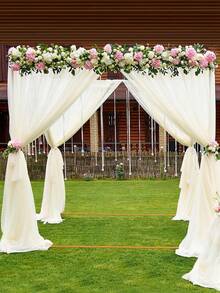 1 Set 300*300cm Square Metal Balloon Arch Frame, Wedding Ceremony Arch, Rectangular Backdrop Frame Suitable For Anniversary Celebration, Wedding, Birthday Party, Baby Gender Reveal Party Decoration, Home And Yard Decoration (Slight Scratches, Please Do Not Purchase If You Mind) - Gold - View 6