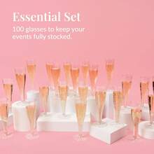 5/10/20/25/30/50/100pcs High Quality Reusable Champagne Flute Set, Suitable For Various Occasions Like Parties, Weddings, Birthdays, Valentine's Day, Mother's Day (Champagne Flute, Party Cup, Birthday Cup) - View 2