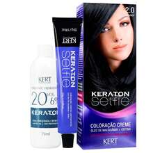 Keraton Selfie Hair Dye - Full Gray Coverage - Choose Your Color - 2.0 BLUE BLACK - View 1