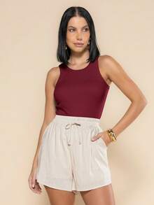 Kit Of 3 Women's Tank Tops, American Style, Stylish Blogger, Premium, Suitable For Winter, World Cup, Brazil, Easter, Mother's Day. - Black and White Burgundy - View 5