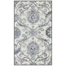 Maples Rugs - Alfombras de Damasco floreciente Fabricadas en Estados Unidos Lavable Antideslizante para Interiores para Entrada vestíbulo Cocina y baño 1 pies 8 x 2 pies 10 Gris/Azul - Rectangular de 210 x 16 - Ver 8