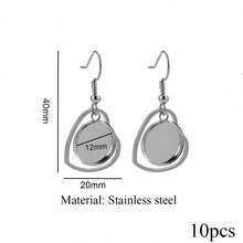 Bộ 10 móc tai bằng thép không gỉ mạ vàng 18K hình trái tim, hình tròn và hình ngôi sao, kèm chốt cài kiểu lồi 12mm, dùng để tự làm khuyên tai và trang sức. - khay đựng bông tai - Xem 8