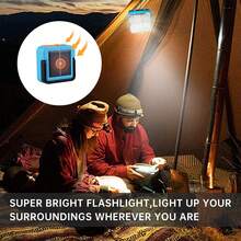 1PC, Solar Collapsible Camping Lantern, Rechargeable LED Portable Light, Multi-Function Emergency Flashlight, 4 Modes, Tent Lamp, High Brightness, Long Lasting, Foldable For Camping Hiking Fishing Emergency Home Use (Including Battery) - LED Camping Light - View 5
