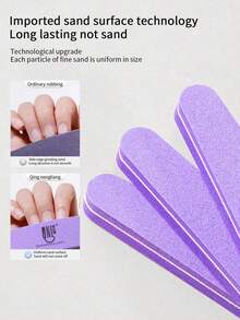 RS NAIL Dũa móng tay hai mặt RSNAIL, độ nhám 100/180, chất liệu xốp mềm, thích hợp cho móng tự nhiên và làm móng chuyên nghiệp, dụng cụ đánh bóng móng để làm mịn, tạo hình và làm sáng bóng, phù hợp cho người mới bắt đầu và các tiệm làm móng. - Màu tím - Xem 8