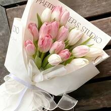 10 Pcs Artificial Flowers, Real Touch Tulips Bouquet For Wedding, Room, Home, Hotel, Party, Event, Valentine's Day, New Year Gift - Milky White - View 7