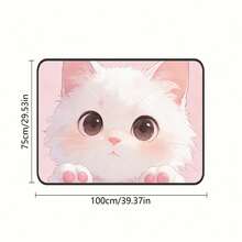 可爱猫咪图案超厚汽车后备箱垫，防水防尘易清洁，适用于SUV、轿车和卡车，有效保护后备箱。 - 100cm*75cm - 查看 4