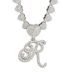 字母吊坠项链 迈阿密链条项链 女士嘻哈镶钻字母吊坠项链 珠宝礼物 - 愛心字母項鍊 - 查看 23