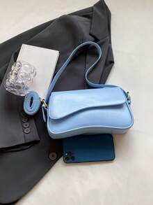 Bolso de hombro versátil para mujer, adecuado para el uso diario, viajes, compras y paseos - Celeste - Ver 7