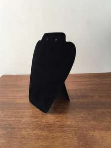 1个黑色植绒耳环项链展示架，珠宝收纳架 - 黑色 - 查看 4