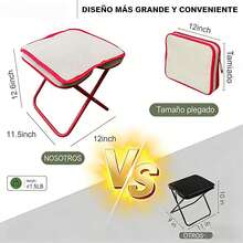 Taburete plegable portátil de 13 pulgadas, taburete plegable compacto para adultos, taburete de camping portátil ultraligero negro, adecuado para senderismo y pesca, con una capacidad de peso de hasta 265 libras. - Negro - Ver 8