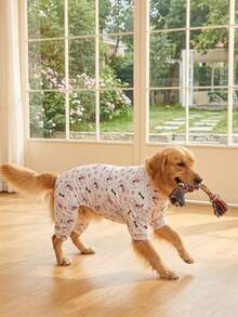 Dog Summer Shedding Hair Control Pajamas - Breathable High Stretch Full Coverage Pet Rompers, Summer Anti Licking & Bug Protective Jumpsuit For Medium Large Dogs, All Over Printing Dog Clothes-Dog Bone Pattern - Multicolor - View 10