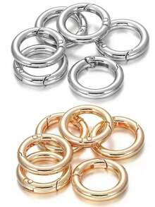12/18/24 pièces Boucles de ressort rondes, Porte-clés DIY, Boucle de chaîne en forme de O, Matériau en alliage de zinc premium, Accessoires d'artisanat en métal durable à dégagement rapide, Convient pour les breloques de sac, les boucles d'escalade en extérieur, les porte-clés, les portefeuilles et les fermoirs multifonctionnels, Facile à ouvrir et à fermer, et anti-perte, Surface lisse - Multicolore - Voir 3
