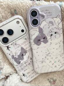 Ốp điện thoại màu pastel u ám dễ thương, tương thích với iPhone 16 Pro Max, dòng 17, 15 Pro Max, 14, ốp bảo vệ mềm mại, chống sốc, thiết kế sáng tạo dành cho nữ. - trắng - Xem 3