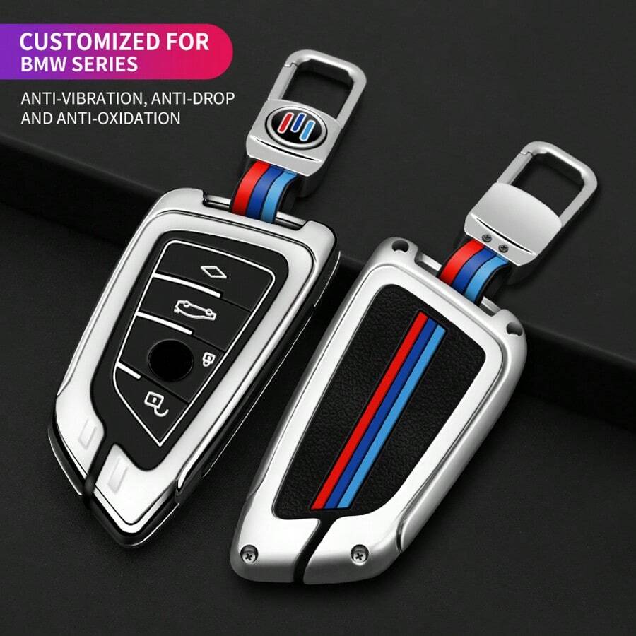 Ốp chìa khóa xe hơi hợp kim kẽm, 3 hoặc 4 nút, dành cho BMW X1, X3, X4, X5, F15, X6, F16, G30 dòng 7, G11, F48, F39, 520, 525, 118i, 218i, 320i, phụ kiện nội thất xe hơi. - Kiểu lưỡi dao - Xem 1