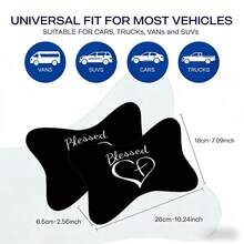 1 chiếc gối tựa đầu hình trái tim in hình lời chúc phúc cho ô tô, gối kê cổ ghế ô tô có ruột nhồi, đệm cổ mềm mại dùng được cả bốn mùa, có thể tháo rời và giặt được, phù hợp với mọi loại xe (Sedan, xe tải, xe van, SUV) - Lời chúc hình trái tim - Xem 4