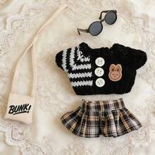 Sweater & Jeans Set, For LABUBU, Paired With Fashionable Headband, Glasses, Bag, Stylish Accessories, Merchandise, Birthday/Holiday Gift (Excluding Plush Doll, Only Clothes & Accessories) - Multicolor - View 12