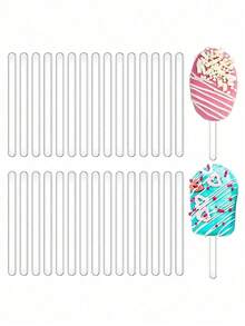 1/10/20pcs Reusable Acrylic Popsicle Mold, Ice Cream Stick, Cake Pop, Mirror Ice Pop Stick, Homemade Ice Cream Cake Lollipop Mold For Party Craft - Multicolor - View 1
