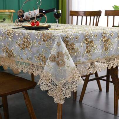 Lace Embroidery Table Cloth Dining Room Decor Table Cover For Home Wedding Banquet Party Table Cloths Furniture Cover Decorative Tablecloth