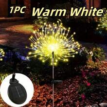 太阳能LED花园灯，IP65防水，8种照明模式，太阳能装饰灯，内置可充电镍氢电池，不可拆卸光伏组件，适用于圣诞节、庭院、小径和别墅装饰，户外花园照明，适用于小径、庭院和露台 - 彩色 - 查看 16